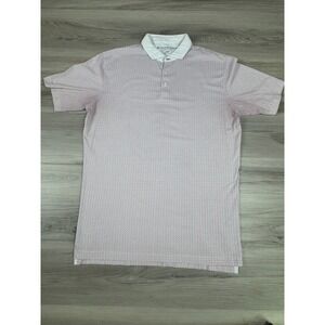 Mizzen+Main Menswear Polo Shirt Large Red‎ Blue Diamond Print Short Sleeve AOP